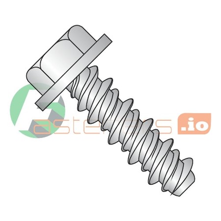 Newport Fasteners Thread Cutting Screw, #6 x 1/2 in, Stainless Steel Hex Head Hex Drive, 10000 PK 526344